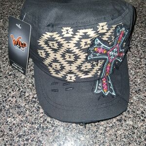 Black Patterned Cap